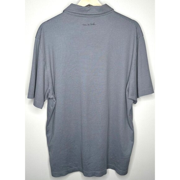 Travis Mathew Men Shirt Golf Polo Poly-Pima Cotton Short Sleeve Gray Striped L - Picture 2 of 10